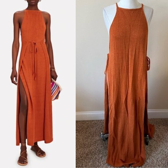 Cult Gaia Remi Knit Tie Waist Halter Maxi Dress 26130 - Picture 2 of 12